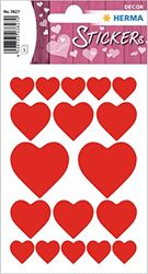 Herma Love Love Sticker självhäftande dekal med kärleksmotiv till alla hjärtans dag, bröllop, pyssel, scrapbooking eller som present, 36 dekorklistermärke Hjärtan röda