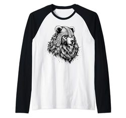 Oso Vikingo Guerrero Odin Berserker Oso Nórdico Guerrero Camiseta Manga Raglan