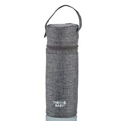 Thermobaby Insulated Baby Bottle Holder – Can Hold a Milk Dispenser and a Bottle – Easy to Carry – Heather Grey