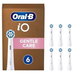 Oral-B iO Gentle Care Brossettes Blanches De Rechange, Amortissantes La Pression, Une Bonne Hygiène Des Dents Et Des Gencives Sensibles, Compatibles Avec Les Brosses Électriques Magnétiques, Lot De 6