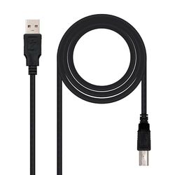 USB 2.0 printerkabel, type A/M-B/M, zwart, 1,0 m, snelle gegevensoverdracht, ideaal voor het aansluiten van printers op de pc.