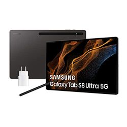 Samsung Galaxy Tab S8 Ultra met oplader - 14,6 inch tablet (12 GB RAM, 256 GB geheugen, 5 G, Android 12) zwart - Spaanse versie