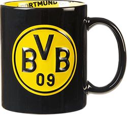 Borussia Dortmund, Mug with interior decoration, black-yellow,