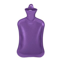 Relaxdays Bouillotte, 2 litres, sans Housse, Enfants & Adultes, Caoutchouc, chaufferette avec Bouchon à Visser, Violet