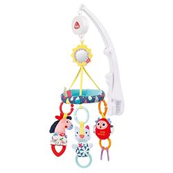 Fehn 055221 Reise-Musik-Mobile COLOR Friends – Mobile mit Melodie "Für Elise" und süßen Figuren – Mit faltbarer Klemmhalterung – Für Babys von 0-5 Monaten – Größe: Ø 17 x 45 cm