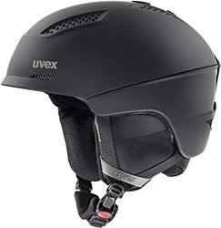 uvex ultra, casco da sci robusto unisex, regolazione individuale delle dimensioni, aerazione ottimizzata, black matt, 55-59 cm