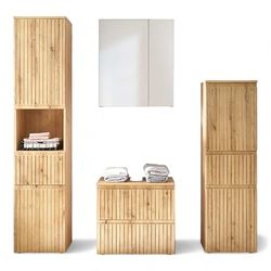 Stella Trading Austin Artesano, Aspecto, Certificado FSC, Moderno Juego de Muebles de baño, 4 Piezas, Madera, Artisan Roble Salvaje, Set 2
