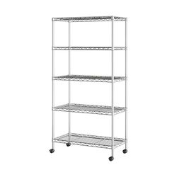 Seville Classics voor thuis, keuken, kantoor, garage, slaapkamer, kast, geplateerd staal, 5-tier, 30" B x 14" D (nieuw model)
