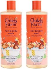 Childs Farm Kids Hair & Body Wash, Sweet Orange | Tear-free, Gently Cleanses | Suitable for Dry, Sensitive Skin, 500ml (Pack of 2)