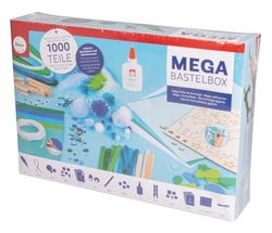 Rayher 69185000 Mega conjunto de artesanato, 1000 peças, cor branca, azul e verde, para artesanato infantil