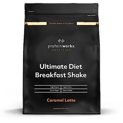 THE PROTEIN WORKS Batido de desayuno dietético | Caramel Latte | Desayuno para llevar | Alto en proteínas y bajo en azúcar | 500g