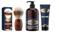 Bundle of King C. Gillette Crema De Afeitar Para Hombre, 175 ml + King C. Gillette Gel para Barba y Rostro, 350 ml + King C. Gillette Brocha De Afeitar Con Mango De Madera Natural Y Ergonómico