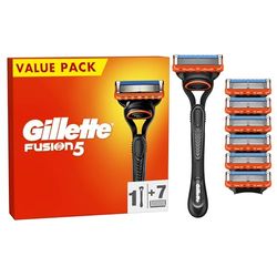 Gillette Fusion5 Men's Razor + 7 Razor Blade Refills with Precision Trimmer, 5 Anti-Friction Razor Blades