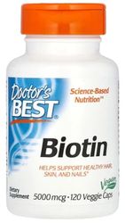 Doctor's Best - Biotine 5000mcg | Support pour la peau, les cheveux et les ongles - 120 capsules