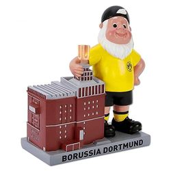 Borussia Dortmund BVB krasnal ogrodowy U-wieża z LED - w zestawie baterie 3 x LR41-22 x 9,5 x 24,3 cm, plyresin, tworzywo sztuczne, metal, wielokolorowy