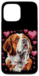 Valentine's Day St. Bernard Dog Hearts Case for iPhone 13 Pro Max