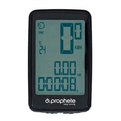 Prophete Computer per Bicicletta con Trasmissione Radio, 14 funzioni, Illuminazione dello Schermo, Supporto Incluso, Montaggio Senza Attrezzi, Colore Nero, Unisex Adulto, Taglia Unica
