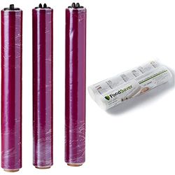 Wrapmaster 1000 Lot de 3 recharges de film étirable 300 mm x 100 m & FoodSaver sacs de mise sous vide réutilisables, Pour les appareils de mise sous vide alimentaire FoodSaver