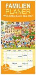 Familienplaner 2026 - Wimmelig durch das Jahr mit 5 Spalten (Wandkalender, 21 x 45 cm) CALVENDO: Lustige Wimmelbilder für Kinder