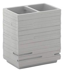 Gedy Quadrotto portaspazzolini, resina, grigio, 6,5 x 10 x 11,2