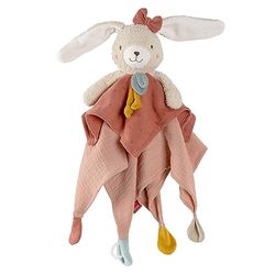 Fehn peluche conejito fehnNATUR, peluche y compañero de juegos de algodón procedente de la agricultura ecológica certificada (kbA) con chupete, para bebés y niños pequeños a partir de 0 meses