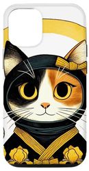 Coque pour iPhone 13 Ninja Kitty Fleur Art Iris Jaune