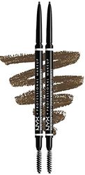 NYX Professional Makeup Lápiz de cejas perfectas Micro Brow Pencil, Dos lados: cepillo espiral y lápiz de cejas automático, Fórmula vegana, Tono: Ash Brown