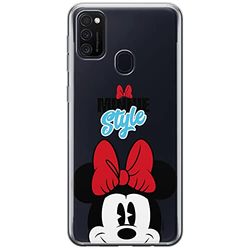 ERT GROUP mobiltelefonfodral för Samsung M21 originalt och officiellt licensierat Disney mönster Minnie 027 optimalt anpassad till formen på mobiltelefonen, gedeeltelijk transparant