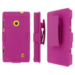 Mpero Collection 3-In-1 Tough Kickstand Case voor Nokia Lumia 521 - Roze