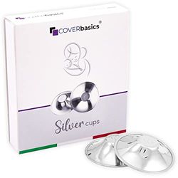 COVERbasics Paracapezzoli in Argento (SilverCups) Coppette Proteggi Capezzoli per la Prevenzione e Cura delle Ragadi al Seno Durante l' Allattamento (Regular)