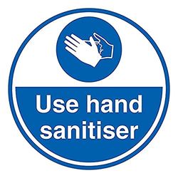 V Safety Use Hand Sanitiser - 300x300mm - Self Adhesive Floor Sticker