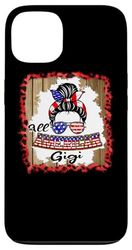 All American Gigi Patriotic Messy Bun Usa Flag 4th of July Custodia per iPhone 13