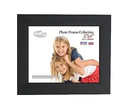 Inov8 British Made Real Wood Picture/Photo Frame 5x4" Inch(12x10cm) - Auckland 20mm Pine Black