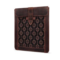 Londo OTTO481 iPad Pro 12.9 Case 2020 - Genuine Top Grain Leather iPad Case with Woven Garment Design for 2018-2020 iPad Pro 3rd & 4th Generation - Compatible with all 12 Inch Tablets - Cinnamon