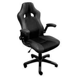 triton Chaise de Jeu Ergonomique en Cuir synthétique Noir Taille M