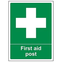 VSafety "First Aid Post" Sign, Portret, (Pack van 3)