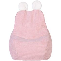 THE HOME DECO FACTORY - Fauteuil Poire Enfant Rose Ted - 40x62x70 cm - Hauteur d'Assise 23 cm HD6753 Rose/Blanc