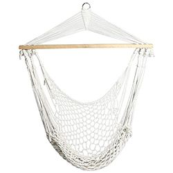 PATIO Braziliaanse kanten stoel 90 x 70 cm hangmat hangschommel hangstoel ecru