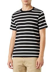 Koton Basic T-shirt voor heren, ronde hals, korte mouwen, Black Stripe (9s9), S