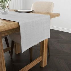 Muaré Chemin de Table uni Gris 45 x 140 cm