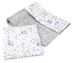 Kinderdeken met kussen 100% Katoen Minky Grote Bilaterale Set 75x100 + 35x30cm Multifunctioneel Wieg en Kinderwagen Medi Partners