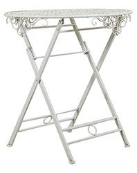Biscottini Tavolo rotondo da giardino in ferro battuto L70,5xPR70,5xH76,5 - Tavolo da esterno - Arredo giardino resistente di finitura robusta