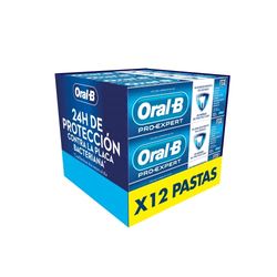 Oral-B Dentifricio Pro-Expert Sbiancamento sano (12 x 75 ml), 24 ore di protezione contro la placca - Menta