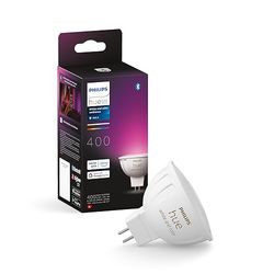 Philips Hue White and Color Ambiance, Faretto LED Smart GU5.3, Luce Bianca e Colorata, 400lm, Compatibile con Bluetooth, controllo vocale con Alexa, Apple Home e Google Assistant