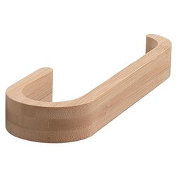 GEDY | Porta Asciugamani ad Anello Himalaya Bamboo Naturale, Appendi Asciugamani Fissabile con Viti Incluse, 2,5x21,1x6,7cm