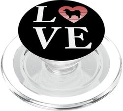 Perro Raza Finnish Lapphund Palabra Amor Tipografía Retro PopSockets PopGrip para MagSafe
