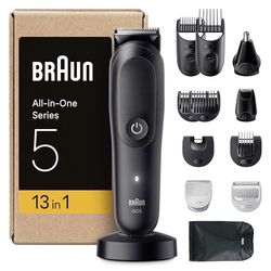 Braun Rifinitore All-in-One Series 5 13in1, Lama Ultra Affilata, Tecnologia SkinGuard, AIO5565 Nero