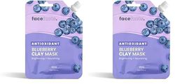 Face Facts Antioxidant Blueberry Kaolin Clay Face Mask | Brightens + Nourishes | Vegan (Pack of 2)