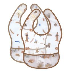 LÄSSIG babyhaklappset 2-delat EVA, tvättbart med droppskydd/Little Mateys royal blue