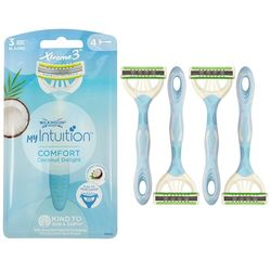 Wilkinson Sword - MyIntuition Comfort Coconut Delight Xtreme 3 - Maquinilla de afeitar desechable - Afeitadora de 3 cuchillas flexibles para mujer - Depilación cómoda con tira de lubricación - Paquete